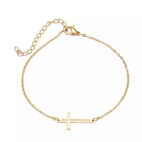 Jewelry - Stainless Steel Women Gold Cross Bracelet